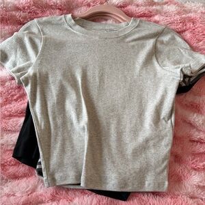 Hollister Light Gray Baby Tee